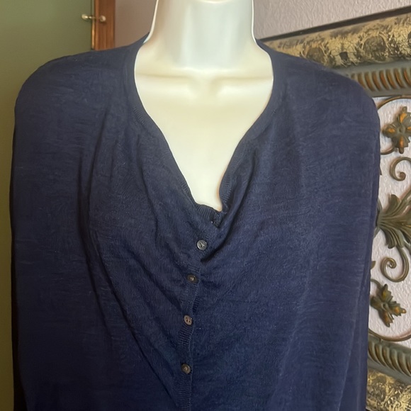 Armani Exchange wool blue knit blend button down sweater Sz XXS - Picture 2 of 9